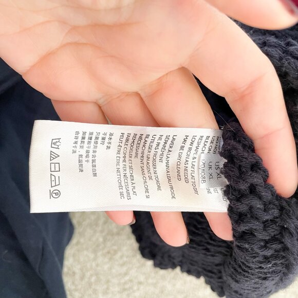 Free People FP Beach Ribbed Knit Black Sweater Maxi Dress Cover Up, Sz XL - Picture 5 of 10